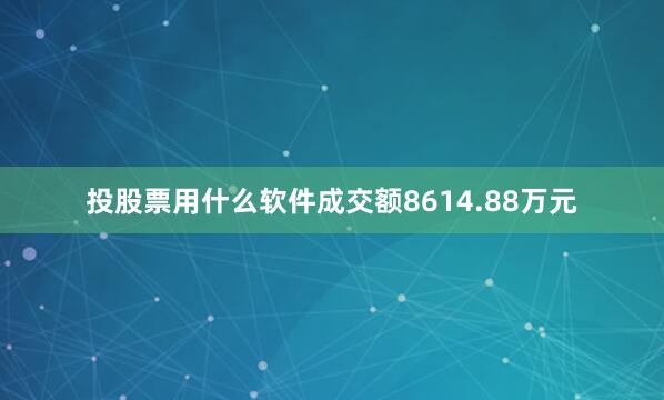 投股票用什么软件成交额8614.88万元